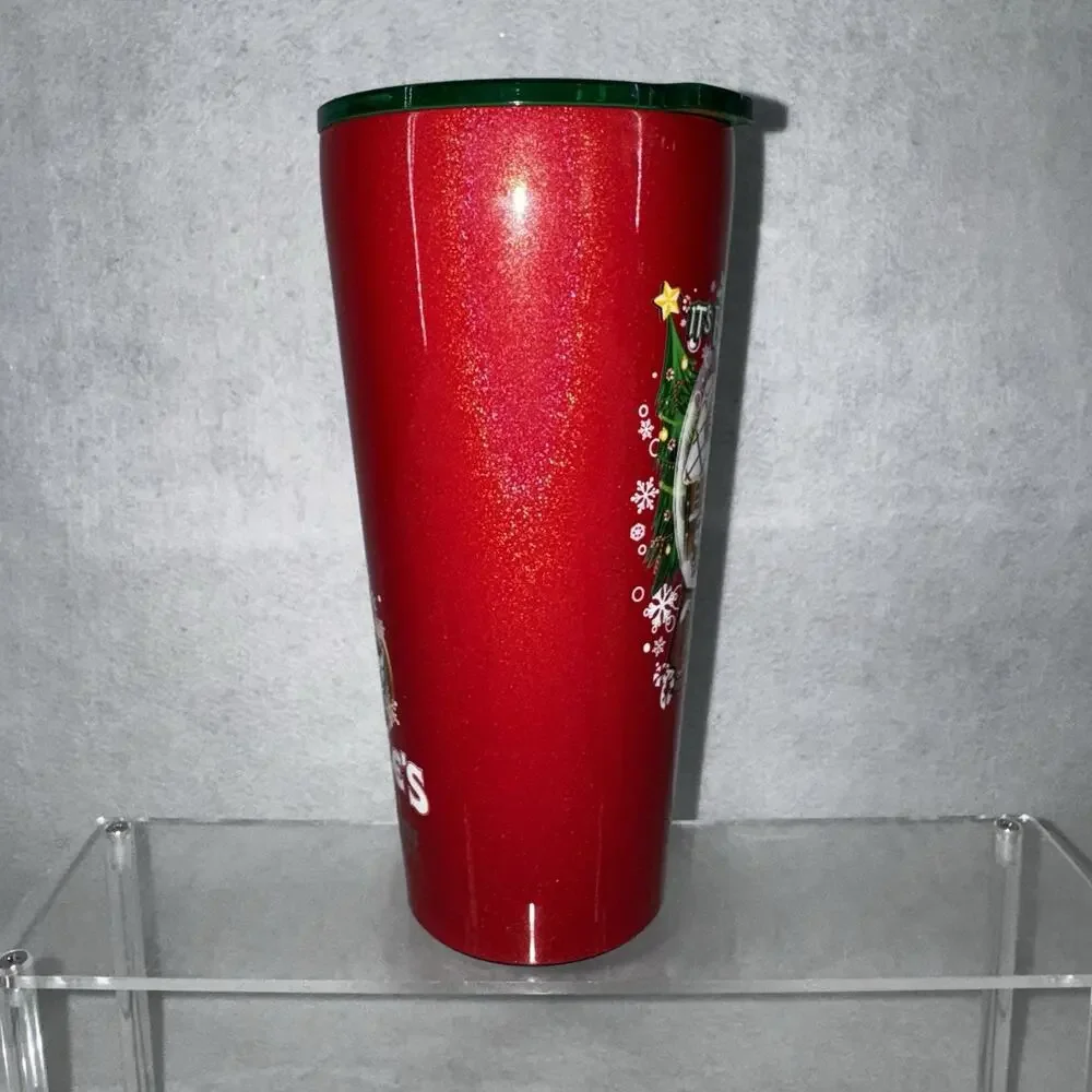 EUC Buc-ee's 2023 32oz Holiday Tumbler Christmas Yukon Outfitters Red Glitter
